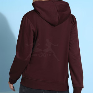 Sudadera con cremallera de mezcla de algodón con tacto suave y diseño simple para trajes casuales Sudadera con cremallera elegante con costuras limpias - Product Image 2