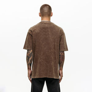 Algodón peinado de primera calidad personalizado peso pesado 100% algodón hombres camiseta 280GSM algodón grueso de gran tamaño lavado camisetas - Product Image 2