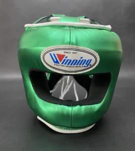 Nuevo Modelo, Protector de Cabeza de Boxeo Completo de Cuero Vacuno Genuino Multicolor Verde, para Entrenamiento de Boxeo, MS-HG-27 - Product Image 1