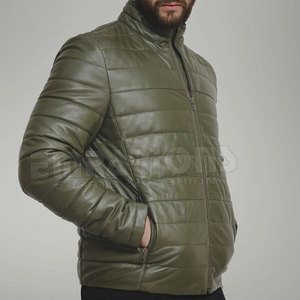 Doudoune en cuir matelassé pour homme, résistant à l'eau, doudoune chaude d'hiver - Product Image 4