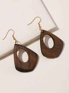 Boucles d'oreilles en bois d'inspiration africaine - Product Image 4