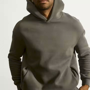 เสื้อฮู้ดผู้ชายโอเวอร์ไซส์ผ้าคอตตอนขนาดใหญ่100% หรูมีกระเป๋าข้างสำหรับฤดูหนาว - Product Image 2