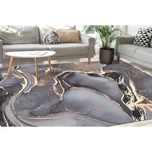 Alfombra Brillante de Lujo con Diseño de Mármol para Pasillo, Interior, Gris Dorado, Tinta de Alcohol, Oficina, Sala de Estar, Alfombra Estampada, Alfombra de Terciopelo de Lujo - Product Image 5
