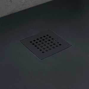 Receveur de douche carré Milan 70x70 en résine anthracite pour salle de bain et toilettes - Product Image 2