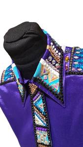 Tela de tafetán elástica hecha a mano Cowgirl Western Show Shirt - Product Image 4