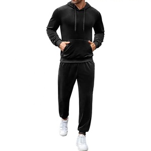 ชุดวอร์มเล่นกีฬาสำหรับผู้ชายชุดวอร์มไม่มีลายชุด2024ชุดวอร์มผ้าฝ้ายสำหรับวิ่งจ๊อกกิ้ง - Product Image 1