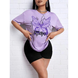 Camisetas Extra Grandes Casuales de Algodón 100% de Alta Calidad para Mujer, con Logotipo Personalizado y Estampado Personalizado, al por Mayor - Product Image 5