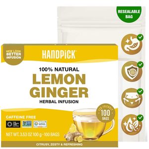 HANDPICK, Té Herbal de Limón y Jengibre - 100 Bolsitas de Té Piramidales - Product Image 6