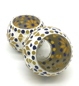 Juego de 2 candelabros votivos y candelabros de mosaico de vidrio elegante centro de mesa de linterna para decoración del hogar regalos de navidad - Product Image 2