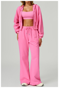 ชุดเสื้อแจ็กเก็ตมีฮู้ดสำหรับผู้หญิงชุดกีฬามีซิปรูดสำหรับวิ่งโยคะฟิตเนสปรับแต่งโลโก้ได้สำหรับฤดูใบไม้ร่วงและฤดูหนาว - Product Image 6