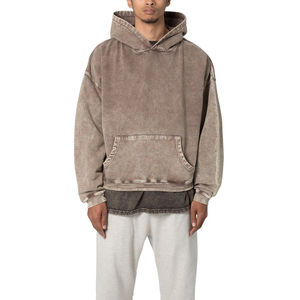 Sudadera con Capucha de Diseño Moderno, Lavada al Ácido, Estilo Vintage para Hombre, Tejido Grueso de Felpa Francesa, 100% Algodón, Tinte Liso, Sudadera de Invierno - Product Image 1