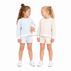 Conjunto de Cárdigan y Pantalones Cortos para Niñas al por Mayor, Logotipo Personalizado, Color y Talla a Medida, OEM ODM, MOQ Bajo, Fabricación Personalizada - Product Image 2