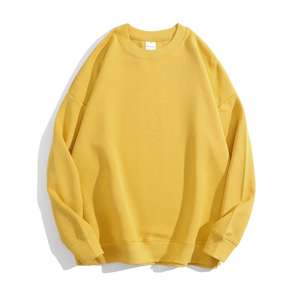 Wholesale High Quality Unisex 100% Cotton <b>Drop</b> Shoulder Oversized Crew Neck Custom Printed Autumn Hoodies Sweatshirts Custom - Product Image 2