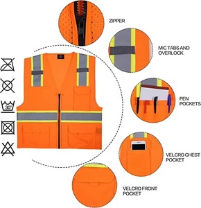 เสื้อกั๊กสีเหลืองสะท้อนแสงสำหรับฤดูร้อนเสื้อผ้านิรภัยสำหรับทำความสะอาดและทรัพย์สินสุขาภิบาลคนงานความตระหนักด้านการจราจร - Product Image 4