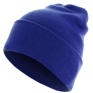 Bonnets en laine jacquard bleus pour hommes, personnalisés, chauds, tricotés, à revers, pour le ski, le patinage, respirants, lavables, pour hommes - Product Image 1