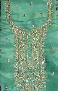 Diseñador moderno sin coser bordado a mano hermoso ajuste tradicional moda india-trajes delanteros para ocasiones de fiesta - Product Image 2