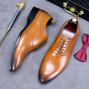 Zapatos Oxford de Cuero Genuino de Alta Calidad para Hombre, Estilo Británico, con Cordones, para Trajes Formales de Negocios, de Lujo, para Todas las Temporadas - Product Image 1