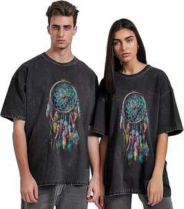 Vente en gros 230GSM 100% coton T-shirts pour hommes à manches courtes Vintage surdimensionné lavage à l'acide coupe ample hommes lavage à l'acide T-Shirt - Product Image 4