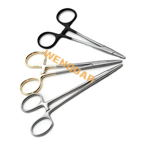 Porte-aiguilles Mayo-Hager en acier inoxydable de haute qualité, 3 pièces, revêtement or noir, 15 cm, outils chirurgicaux sur mesure - Product Image 1