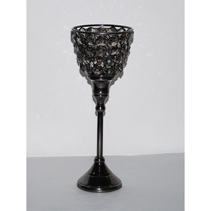 Support de bougie de luxe en cristal doré, idéal pour la décoration de table de restaurant, d'hôtel et de mariage - Product Image 2