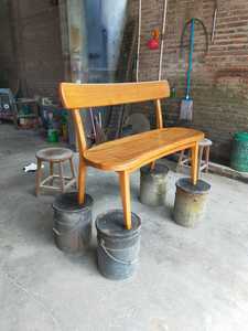 Banco de madera maciza hecho a mano con respaldo en estilo curvo hecho de plantación forestal teca madera natural muebles de Banco de balcón - Product Image 5