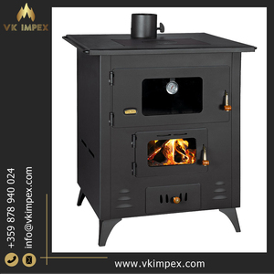 Alta capacidad de calentamiento Diseño elegante 4,8 Kg/h Consumo de combustible Material de acero Chimeneas de leña independientes con horno - Product Image 2