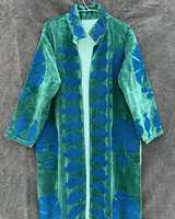 Chaqueta Larga y Chal Suzani Vintage de Terciopelo con Bordado a Mano, Producto Hecho a Mano para Mujer, Chaquetas al por Mayor