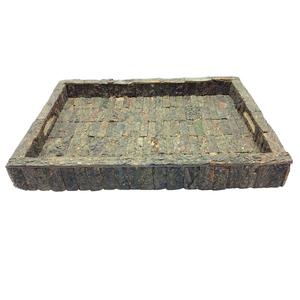 Top Standard plateau de service de noël de haute qualité avec corde Format cadeau de vacances décor à la maison Art thème dernière conception ronde bois - Product Image 4