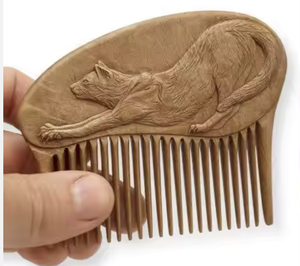 Peine de madera hecho a mano para piojos, peine de madera Natural para hombres y mujeres, niñas, cuidado del cabello, peine de masaje desenredante DE LA India - Product Image 5