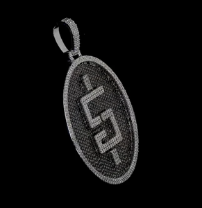 Collier pendentif hip-hop en diamant moissanite VVS de luxe, serti de diamants, avec un design en argent 925 pour les rappeurs, bijoux de mode - Product Image 3