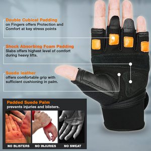 Gants d'haltérophilie de fitness sur mesure en néoprène et cuir sangle de poignet d'entraînement de gymnastique gants d'haltérophilie vente en gros - Product Image 2