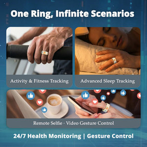 Anillo Inteligente, Resistente al Agua 10ATM, Monitor de Salud, Monitor de Frecuencia Cardíaca y Sueño, Control por Gestos, Anillo para Natación, Gran Venta - Product Image 4