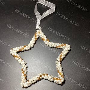 Ornement suspendu en forme d'étoile de Noël fait à la main décorations de vacances de style bohème festif - Product Image 3