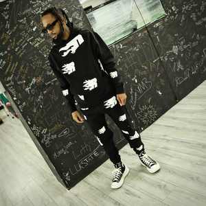 Alta calidad 100% algodón ropa de hombre sudaderas con capucha pulóver ropa de calle chándales Denim Puff impresión Sudadera con capucha - Product Image 5