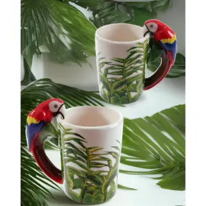 Ensemble de 2 poignées 3D originales pour tasses à perroquets et ara, idéal pour les cadeaux - Product Image 3