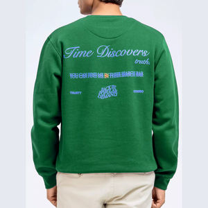 Wholesale <b>Men</b> <b>Crewneck</b> <b>Sweatshirt</b> Fleece Cotton Polyester Blend Solid Color Long Sleeve Pullover Comfortable <b>Men's</b> <b>Sweatshirt</b> - Product Image 2