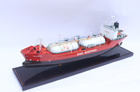 Maquette de bateau GAS DANANG Décoration nautique Endurance en bois Cadeau pour la maison Boîte en cèdre peinte à la main Vietnam