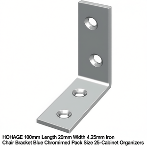 HOHAGE 100mm Length 20mm Width 2.25mm Iron Chair Bracket Blue Chromated Pack Size 25-Cabinet Organizers - Product Image 3