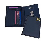 Étui de voyage personnalisé en cuir véritable avec fermeture auto-agrippante, protection RFID, porte-cartes et passeports, doublure en cuir véritable – Vente chaude