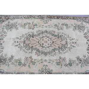 Rug, 3.8x7.1 ft Turkish Rug, <b>Brown</b> Solid Rug <b>Wool</b> - Product Image 5