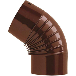 Gomito a 45 gradi per stufa a legna in porcellana marrone classico diametro 10 - Product Image 1
