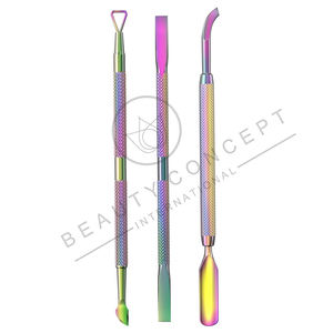 Rainbow Color Eco-Friendly Manicure & <b>Pedicure</b> Cuticle Pusher <b>Tool</b> Rust-Resistant Stainless Steel Nail Care Accessory - Product Image 1