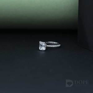 Moissanite Solitaire Lab creó un anillo de compromiso certificado IGI para acero inoxidable con diseño exclusivo para cada ocasión - Product Image 3