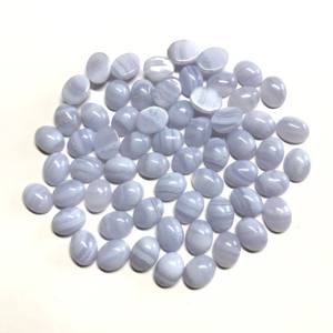 Certificado IGI, cabujón de ágata de encaje Azul de 7x9mm, cristal suelto semiprecioso ovalado azul Natural, fabricación de joyas de grado AAA calibradas - Product Image 4