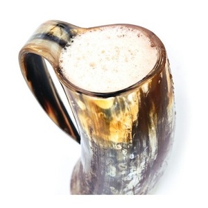 Vintage horn <b>cup</b> and <b>glass</b> handcrafted authentic natural drinkware set ideal for rustic parties bar decor festivals and gifting - Product Image 4