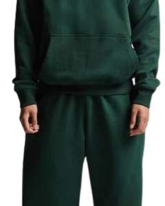 Conjunto Deportivo de Sudadera con Capucha y Pantalones de Felpa Verde Oscuro para Hombre, Ropa Deportiva Informal de Invierno, Sudadera con Capucha y Pantalones de Calle para Hombre - Product Image 6