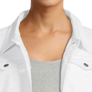 Chaqueta Vaquera Extra Grande Personalizable para Mujer, con Ribete de Piel de Oveja, Diseño Estampado, Mangas Largas, Cuello con Botones, Transpirable, para Invierno - Product Image 4
