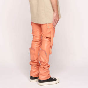 <b>Men's</b> Luxury Style Stacked <b>Leather</b> Pants Good Quality Classic Look Waterproof Breathable Mid Waist Straight <b>Jeans</b> Style - Product Image 6