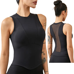 OEM T-shirts pour femmes col rond personnalisé à manches courtes Fitness Gym Yoga portant des vêtements de sport dames débardeurs femmes - Product Image 2