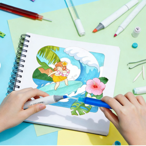 ओम कस्टम थोक शराब आधारित 24/48/160/320 रंग ब्रश और चिसल दोहरी युक्तियों कला मार्कर पेन के साथ डबल मार्कर पेन - Product Image 5